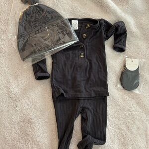 Lou Lou & Company Dark Gray Kids Pajama Set